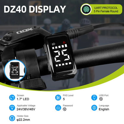 Varstrom UART E-Bike Display - EKD01 Bluetooth / SW2-M58 Color / DZ40 Mini / Bafang DPC18 - Bafang BBS/Hub Compatible, IP67-IP68, 12V-60V, 1-Year Warranty