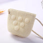 Girls Daisy Straw Mini Messenger Bag, Kids Shoulder Handbag with Coin Purse