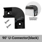 0.5m LED Aluminum Channel Kit 16x16mm - U/V/Y/W Profiles, Black or Silver, 2–30 Pack