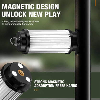 LED Camping Lantern 5 Modes, USB-C Rechargeable, Adjustable Hanging Hook & Bracket Mount