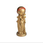 1 Piece of Light Luxury Three-Person Ball-Holding Art Ornament, Golden Texture, Ball Engraved with the World Is Yours, Inspirational Atmosphere Display Piece for Living Room Tabletop