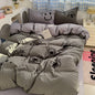 Brown Striped Bedding Set - Duvet Cover, Flat Sheet & Pillowcases (Single/Twin/Full/Queen)
