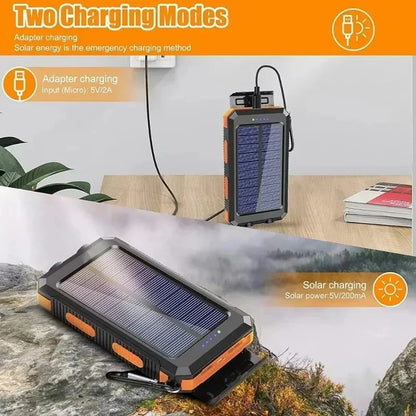 Solar Power Bank 200000mAh 120W Fast Charge Portable External Battery with Solar Panel, SOS & LED Light