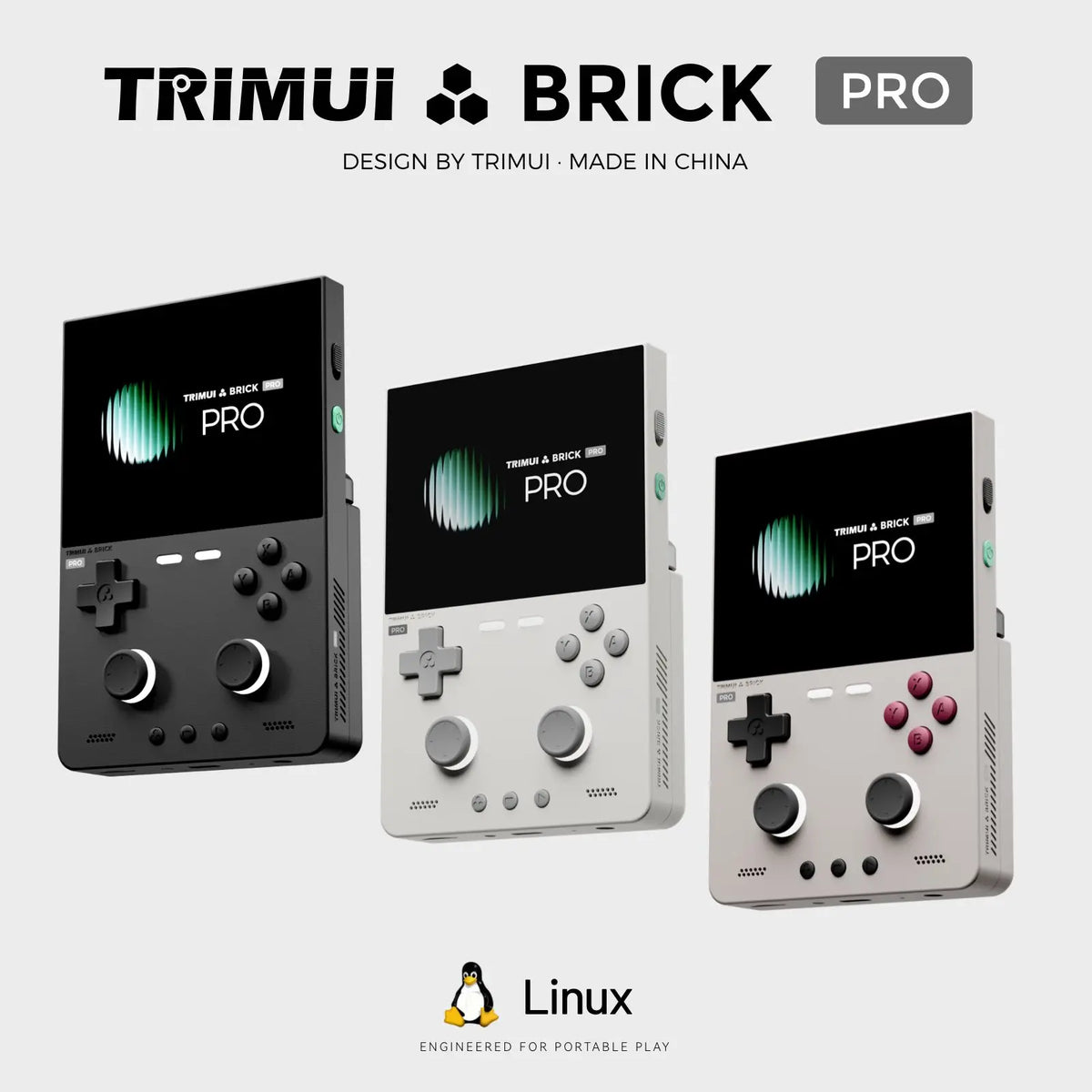 TRIMUI BRICK PRO Handheld Game Console - 3.95" IPS, Allwinner A133P, Linux, Hall Effect, 5000mAh, 3 Colors