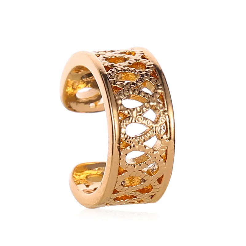 Gold Leaf Ear Cuff Clip-On Earrings for Women — No-Piercing Cartilage Climbers