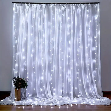 USB LED Curtain Fairy Lights for Windows & Bedroom – Christmas Holiday String Lights (100–600 LEDs)