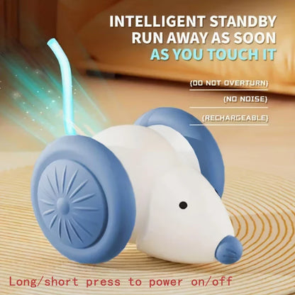 Automatic Rechargeable Cat Toy Ball — Motion-Activated Interactive Rolling Teaser with Plush Tail, USB-C