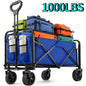 Collapsible Wagon Cart with All-Terrain Wheels — Heavy-Duty Foldable Beach, Shopping & Camping Utility Cart