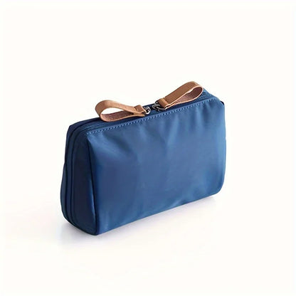 Small Solid Color Portable Makeup Bag - Waterproof Travel Cosmetic Pouch Organizer