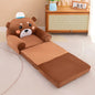 Foldable 3-Layer Plush Kids Sofa Chair Cartoon Baby Seat with Removable Cover