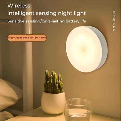 2-Pack LED Motion Sensor Night Light – USB Rechargeable, Magnetic Auto On/Off, Warm & White