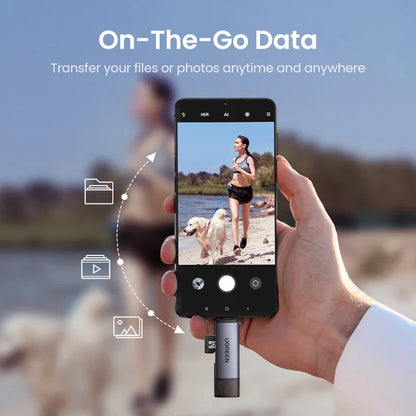 USB 3.0 & USB-C SD/MicroSD Card Reader - 2-in-1 USB-A/Type-C Memory Card Adapter, SD/TF, 5Gbps Fast Transfer