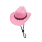 Adjustable Pet Cowboy Hat for Small Dogs & Cats – Funny Western Headwear, Summer Costume Accessory (5.3×4.3×2.4 in / 13.5×11×6 cm)