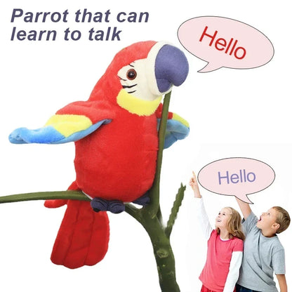 Talking Macaw Parrot Plush Toy – Record & Repeat Animated Talking Bird for Kids