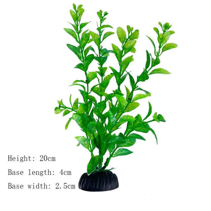 Artificial Aquarium Plants – Plastic Underwater Green Shrubs with Resin Base, Fish Tank Decoration