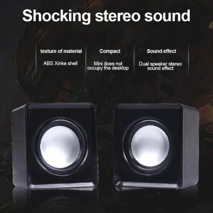 Mini USB Computer Speakers 2.0 Stereo - Portable PC Laptop Desktop Sound System, 3W x2