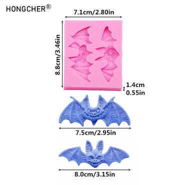 Halloween Bat Silicone Mold, 8.8 × 7.1 × 1.4cm