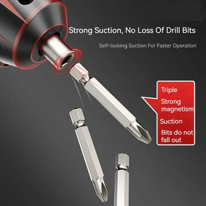 47-Piece Cordless Rechargeable Electric Screwdriver & Mini Drill — USB Charging, 1800mAh