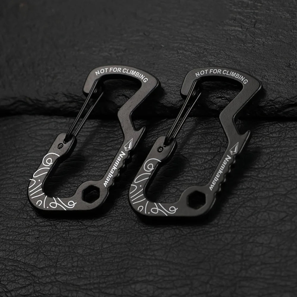 1/2/5pcs Outdoor Backpack Carabiner Multifunctional Print D Ring