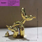 Modern Art Squat Balloon Dog Animal Decorative Statue, Suitable for Interior Living Room Farmhouse Bedroom Office Cabinet Wood