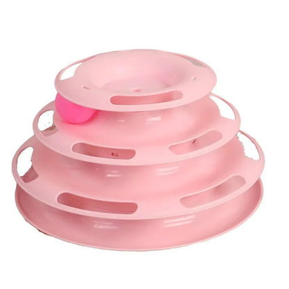 Interactive Cat Turntable Toy — 3- or 4-Layer Spinning Teaser for Cats, Self-Play Boredom Reliever