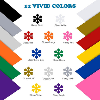 HTVRONT Permanent Adhesive Vinyl Rolls – 12 Pack, 12×5ft Multi-Color for Cricut & Craft DIY