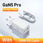 65W GaN Fast Charger – Dual USB-C + USB-A PD Quick Charger with 100W USB-C Cable for Laptop, Phone & Tablet