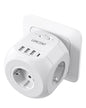 7-in-1 EU Wall Socket Extender - 3 AC Outlets, 3 USB-A & 1 USB-C with On/Off Switch