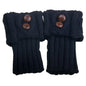 Women's Short Knit Diamond 2-Button Boot Cuffs — Knit Leg Warmers & Boot Covers
