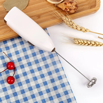Handheld Electric Milk Frother & Mini Egg Beater Battery-Powered Coffee Mixer