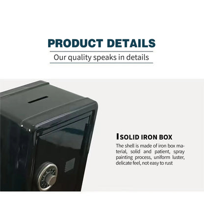 Mini Vertical Metal Safe Piggy Bank Desktop & Car Key Lock Box