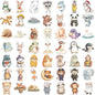 50/100PCS Cartoon Healing Animal Graffiti Stationery Notebook Stickers Decorative Guitar Luggage DIY Waterproof Stickers