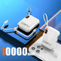120W 50000mAh Portable Power Bank - Built-in Cables, LED Display & Flashlight, Two-Way Fast Charging for iPhone Samsung