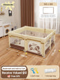 Crocodile Baby Playpen with Storage Bag & Hand Rings – Portable Play Fence for Ball Pit & Toddler Playground