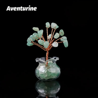 Amethyst Crystal Gravel Tree: Handmade Copper Wire, Healing Stones, Miniature Home Decoration meditation  decoracion