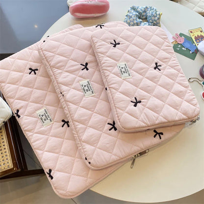 Floral Laptop & Tablet Sleeve 13–16 Inch — Soft Polyester Zipper Pouch