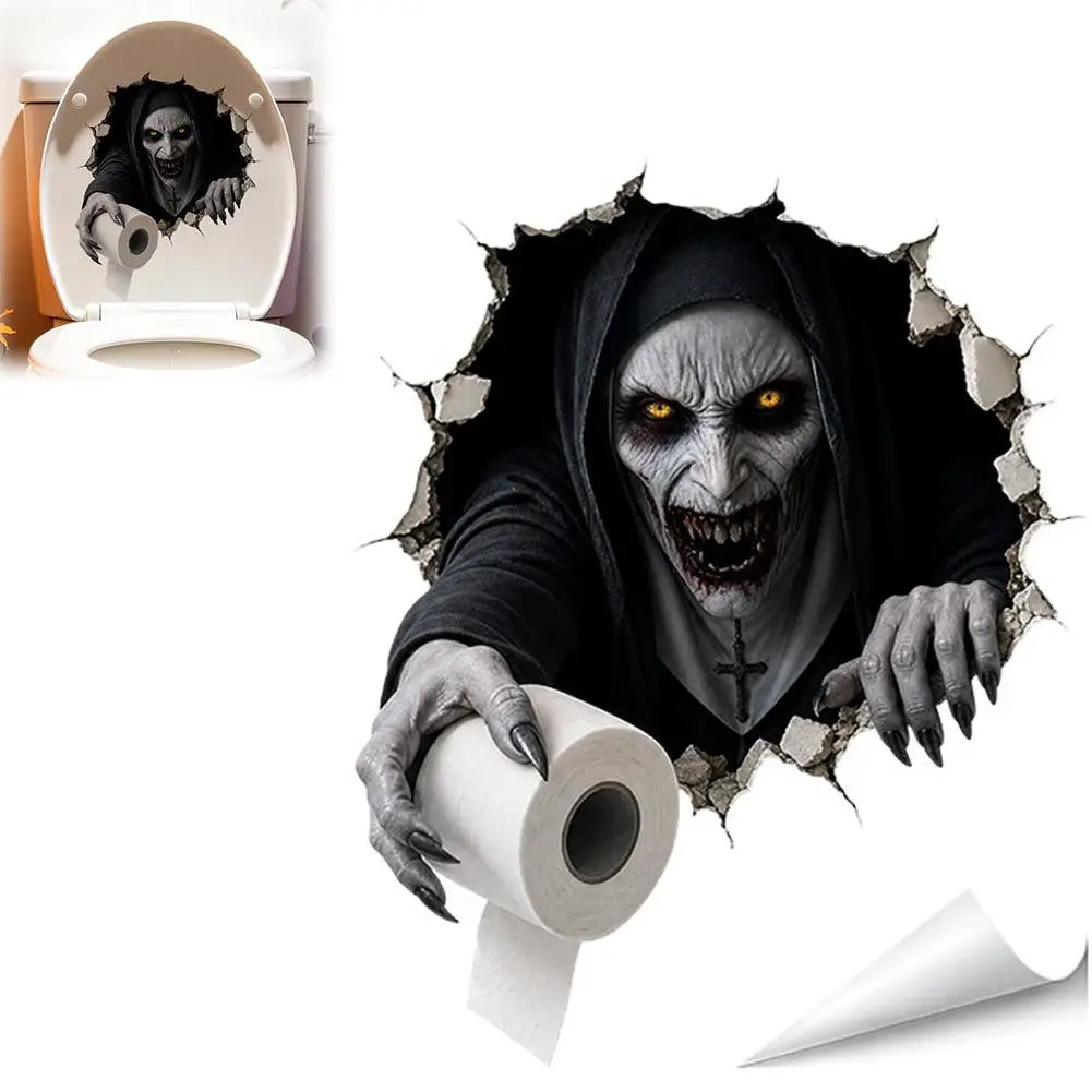 Halloween Broken Wall Sticker, Scary Ghost Design, 24 × 29cm