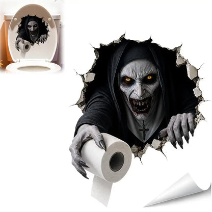 Halloween Broken Wall Sticker, Scary Ghost Design, 24 × 29cm