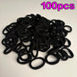 100-Pack Black Seamless Elastic Hair Ties for Women and Girls, No-Damage High Elastic Ponytail Bands