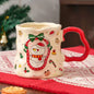 Christmas Ceramic Cup Set, 380ML Festive Mugs with Snowman/Santa/Tree Patterns, Cute Design, Ideal Xmas Gift & Drinkware, 4 Styl