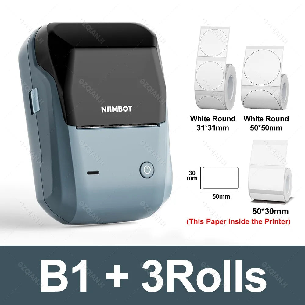 Mini Thermal Label Printer Portable Bluetooth Self-Adhesive Label Maker 2-Inch (58mm) for Round Stickers & Label Rolls