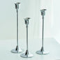 3-Piece Brass Gold Candlestick Holder Set 5.9/7.3/9.3 in (15/18.5/23.5 cm) Taper Candle Stands for Wedding & Home Decor