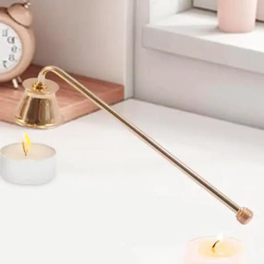 Bell-Shaped Metal Candle Snuffer — Gold Black Silver, 18 cm (7.1 in) Handle Vintage Candle Extinguisher for Home & Spa