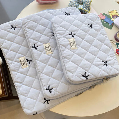 Floral Laptop & Tablet Sleeve 13–16 Inch — Soft Polyester Zipper Pouch