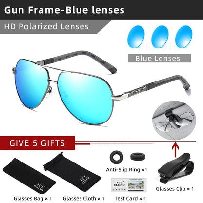 CLLOIO Pilot Polarized Sunglasses for Men & Women – UV400 Aluminum Frame