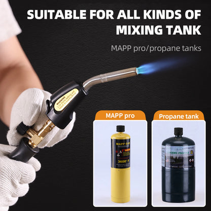 MAPP/Propane Welding Torch with 1.5m Hose - Self-Ignition, Adjustable Flame