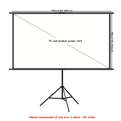 Single triangle bracket projection screen, easy to install, suitable for projection use in bedrooms, offices and other occasions
