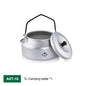 1L Aluminum Camping Kettle Lightweight Portable Travel Kettle with Detachable Handle