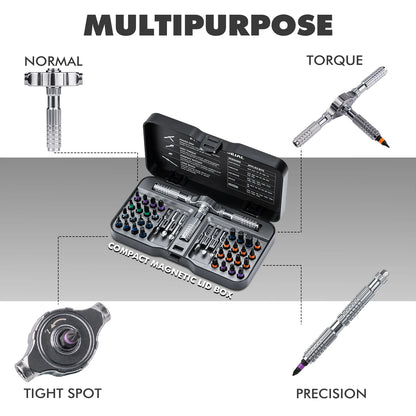 VMAN 40in1 Multifunction Ratchet Screwdriver Set Multi Magnetic Bits Mini Repair Tool Kit  Household Tool For PC & Iphone Etc.