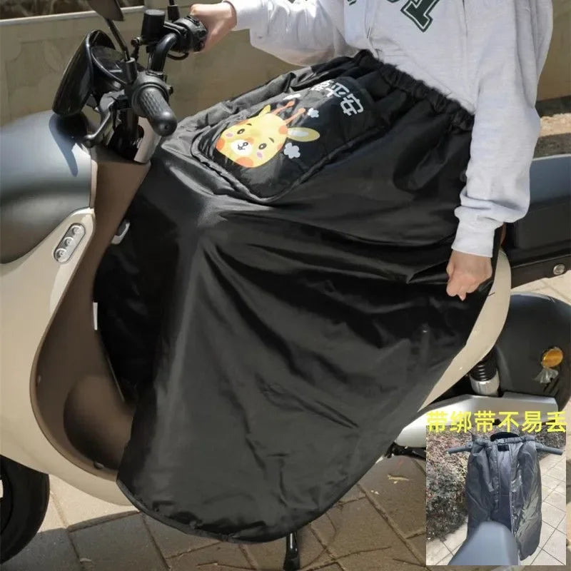 Winter Motorcycle Apron Waterproof Knee Pad Warm Blanket Windproof Quilt Plus Velvet Thickened Windproof Skirt Warm Knee Cover